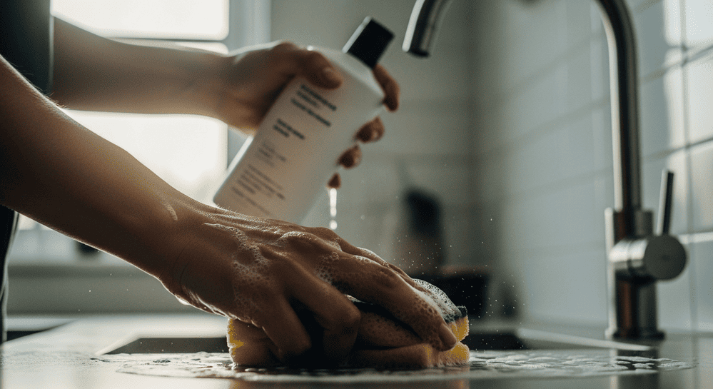 schoonmaakmiddelen gebruiken voor het aanrecht